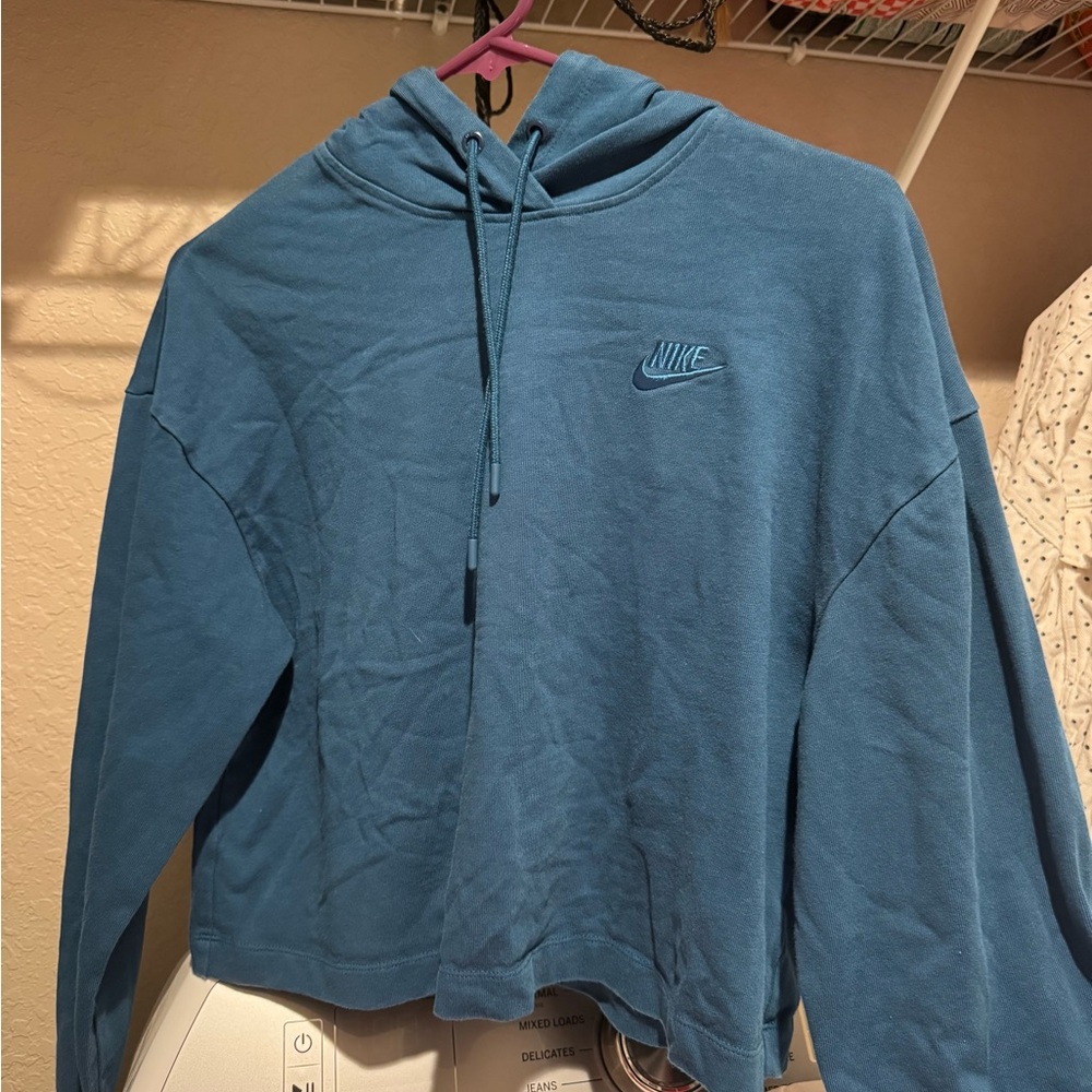 Cropped Teal Nike Blue Women’s Hoodie